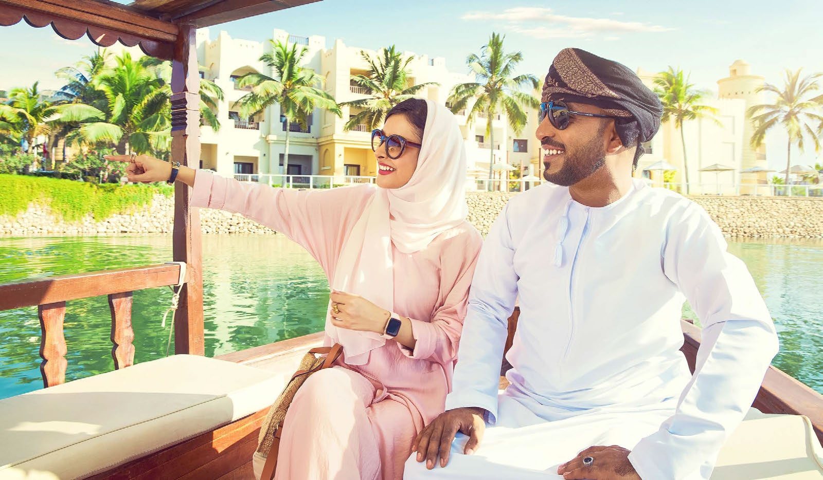 A boat trip through the lagoon canals of Hawana Salalah