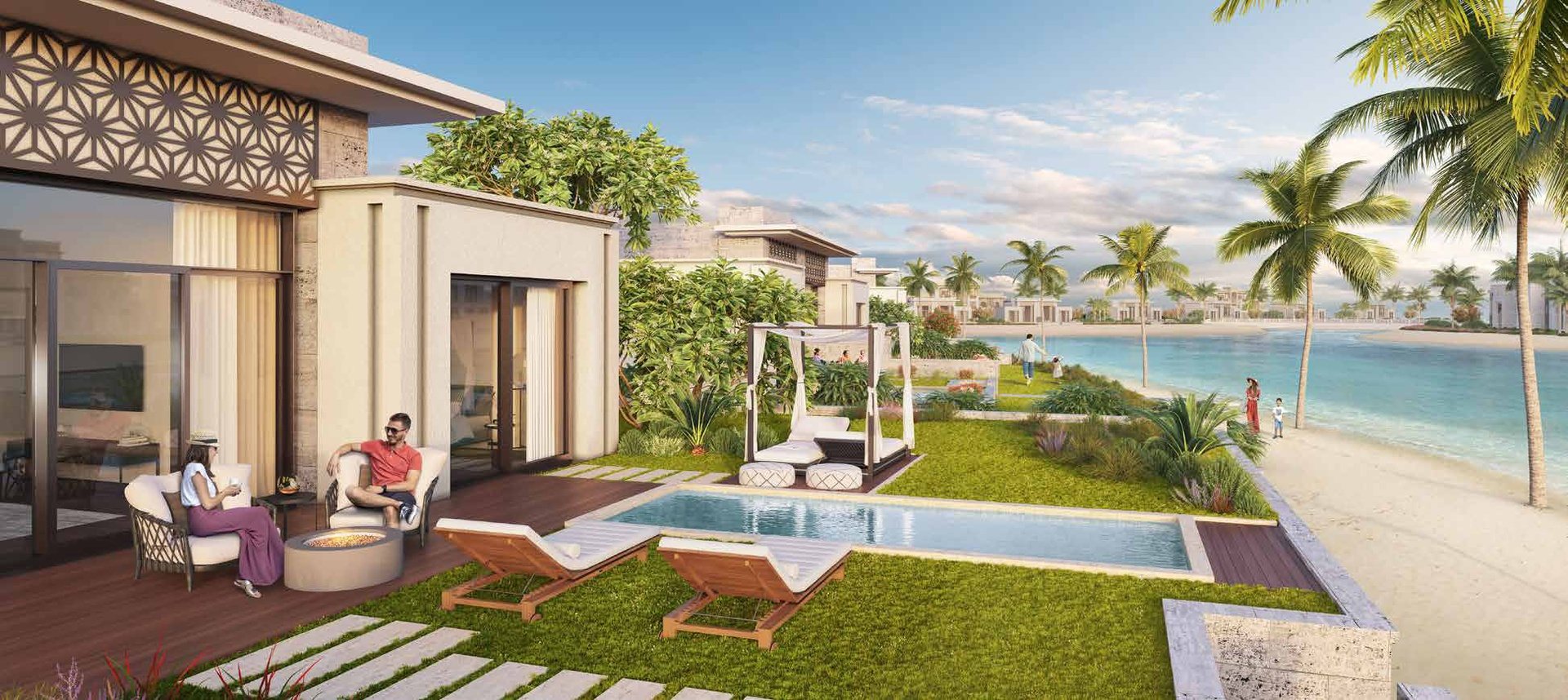 Laguna Gardens — villa terrace and pool by the lagoon